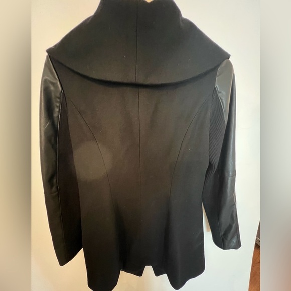 LAUNDRY BY SHELLI SEGAL S/CH/P ASYMMETRICAL WOMENS WOOL BLEND COAT BLACK SMALL - Picture 11 of 14